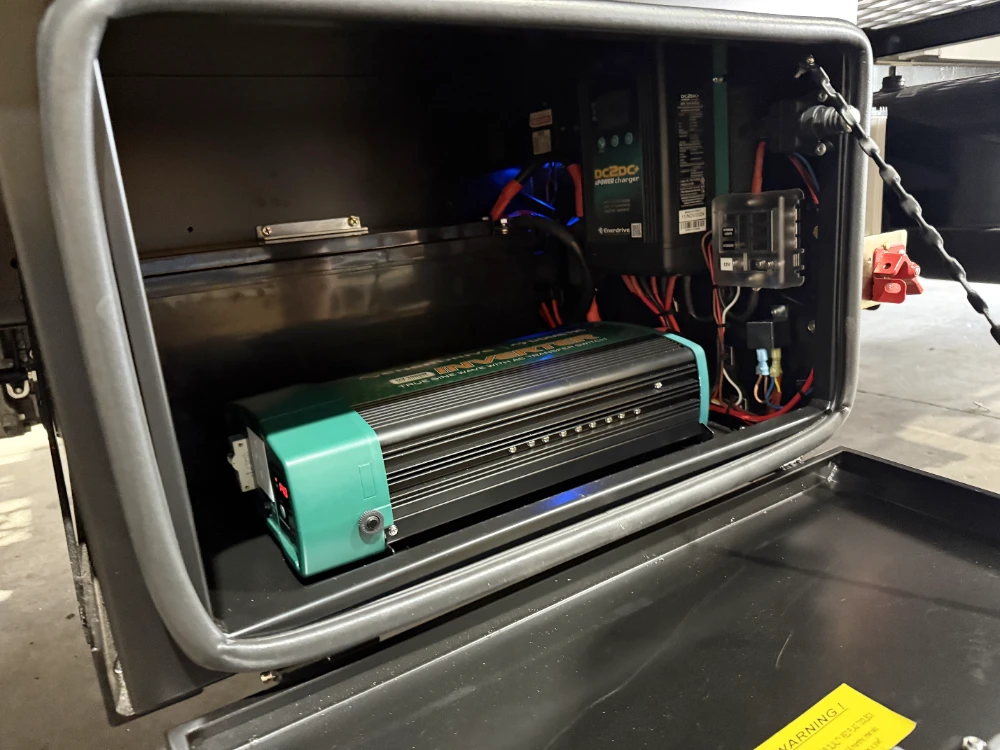 Electrical fitout being installed in a new heavy vehicle