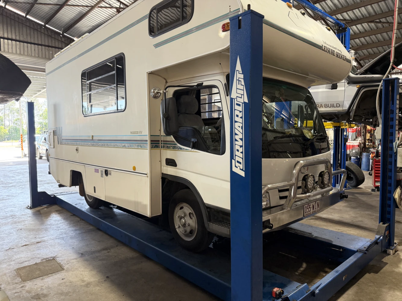Caravan in for servicing at AEQ