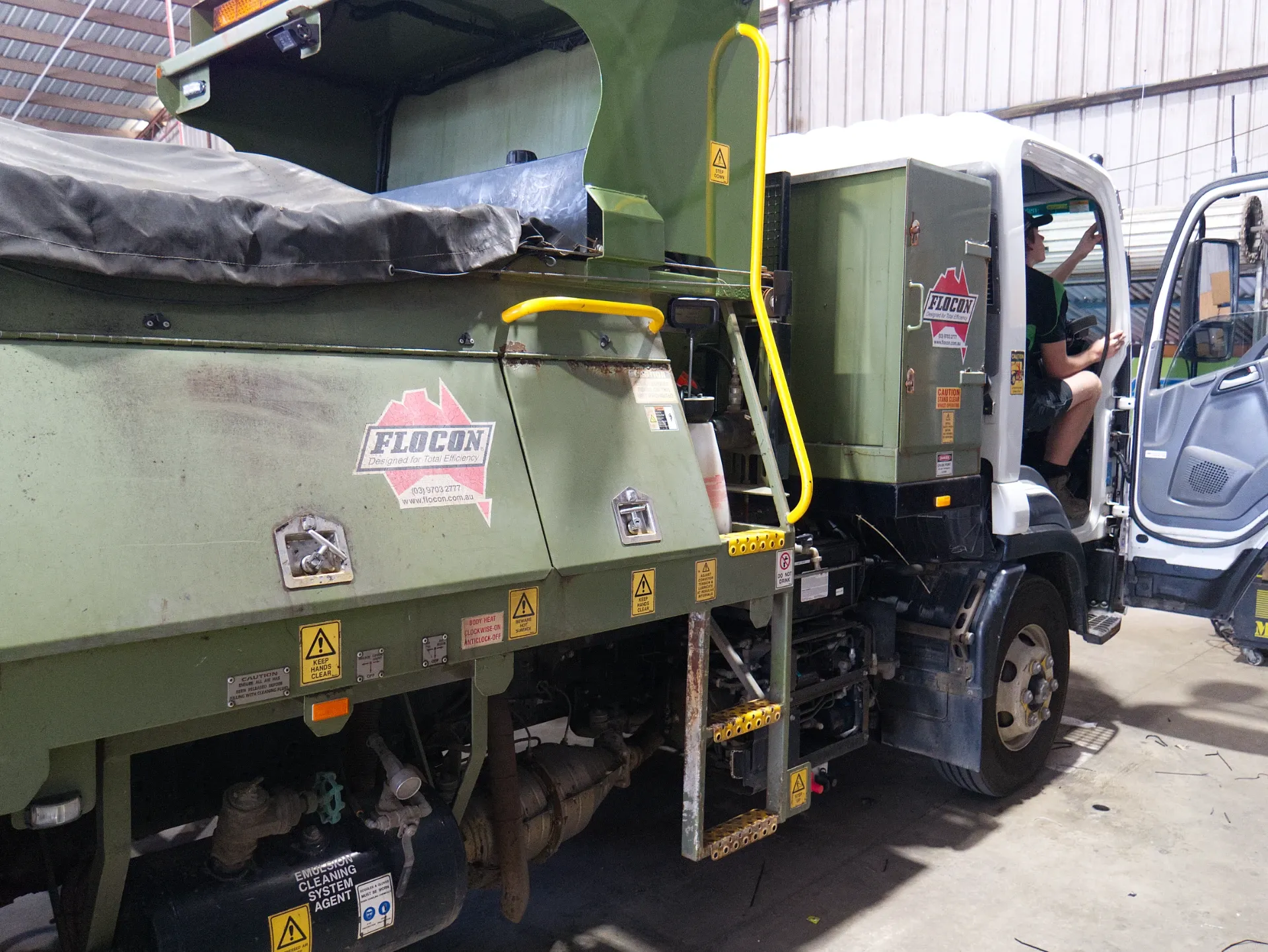 Auto electrical work on a commercial fleet vehicle